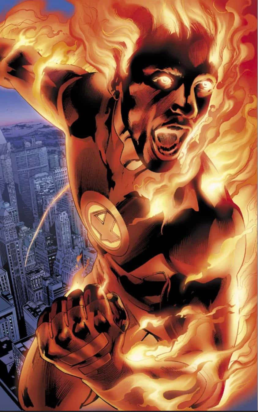 Human Torch Flame On Wallpaper