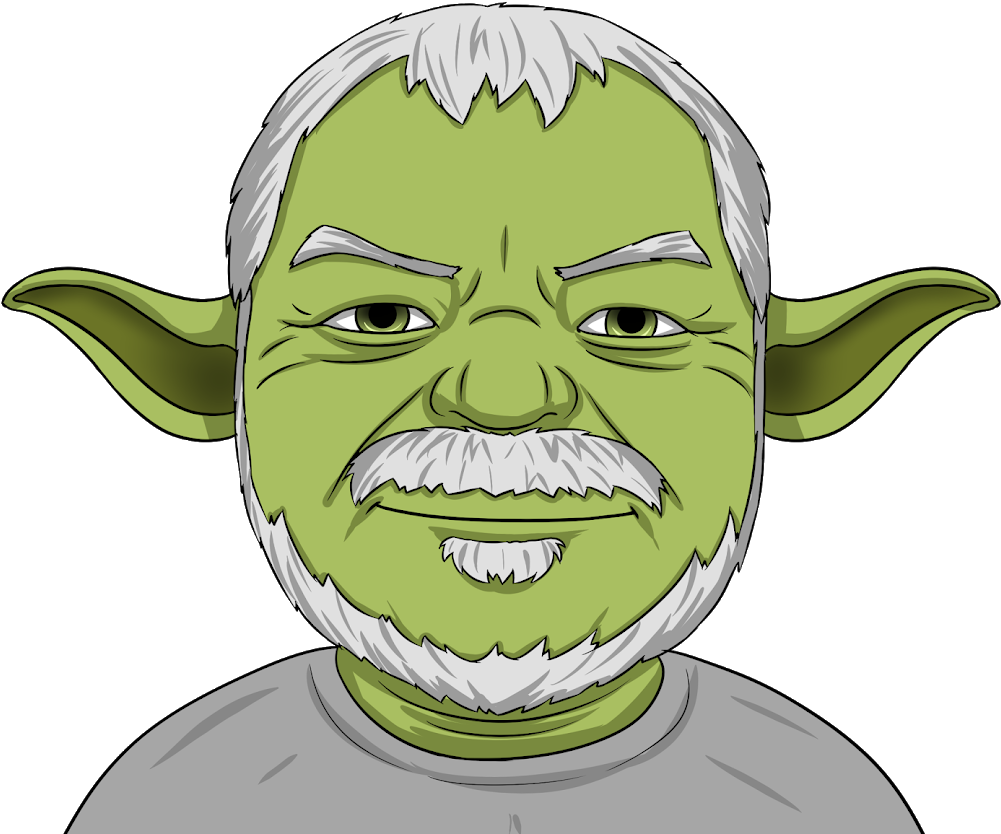 Human Yoda Hybrid Cartoon PNG