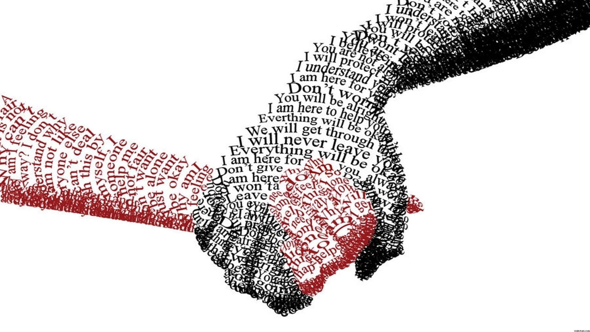 Humanitarian Hand Word Art Wallpaper