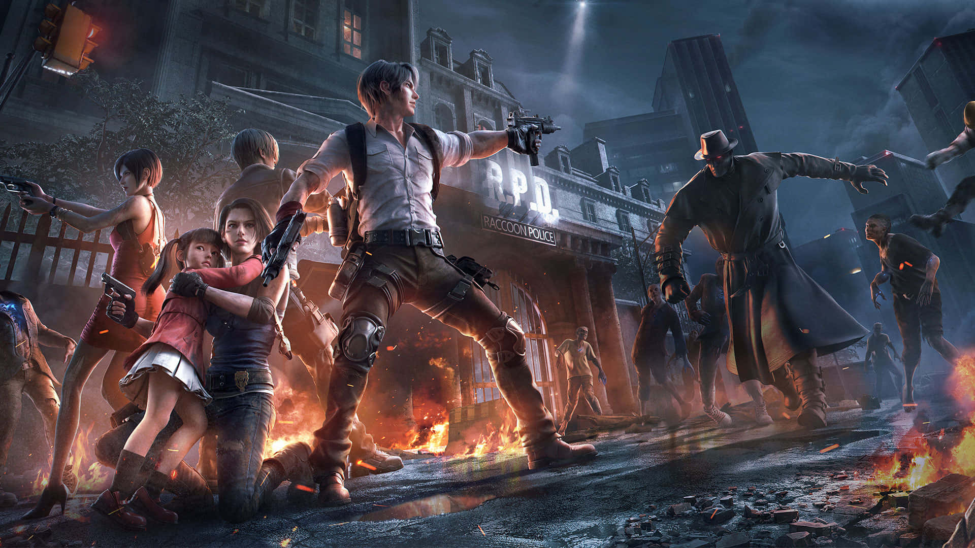 Humans Versus Zombies In Resident Evil Wallpaper