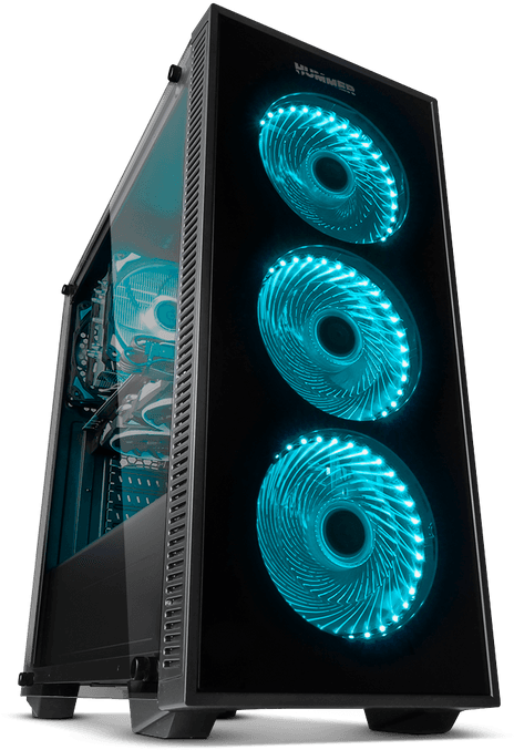 Hummer P C Case With Blue L E D Fans PNG