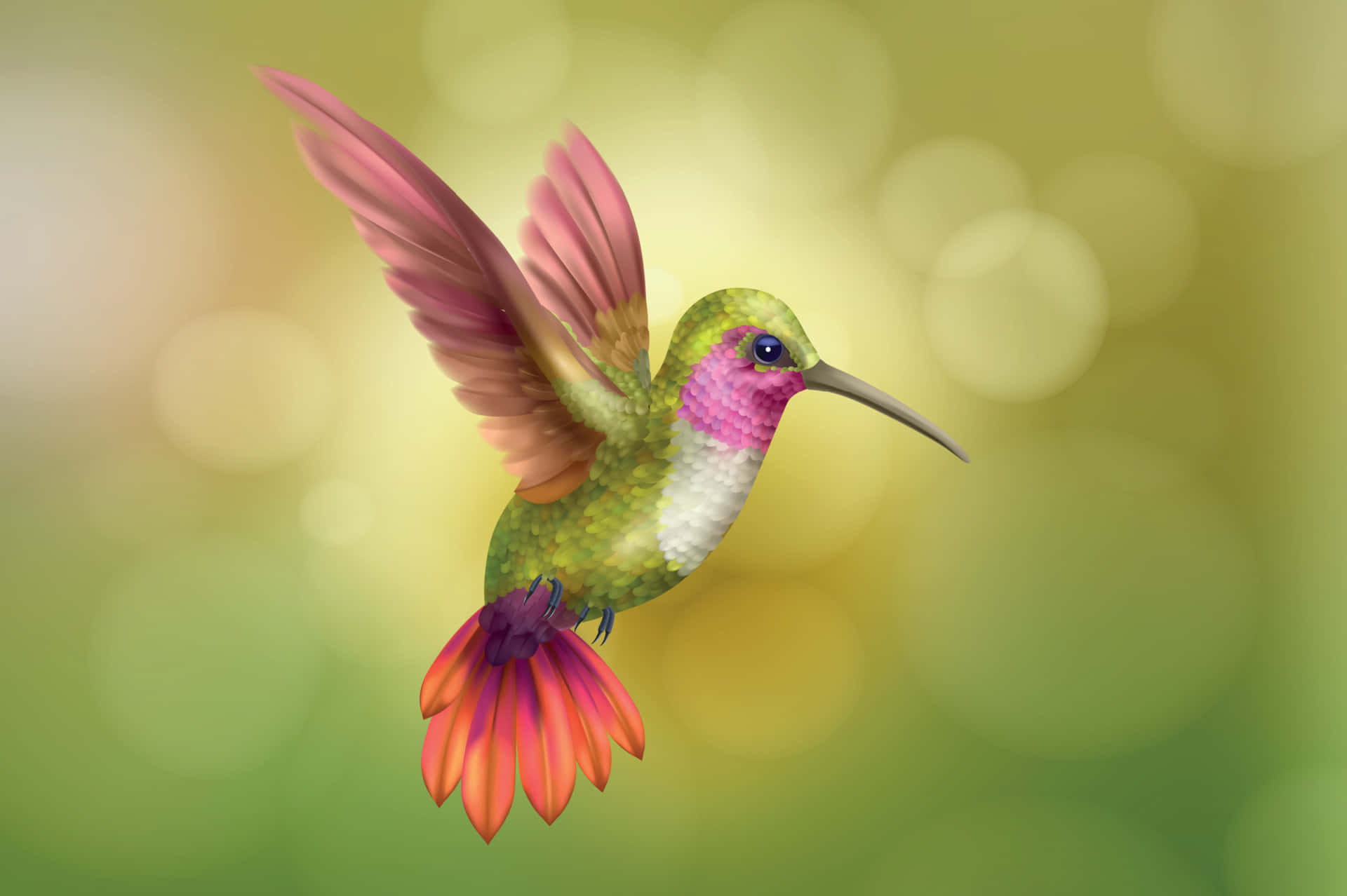 Colorful Hummingbird in the Sunshine