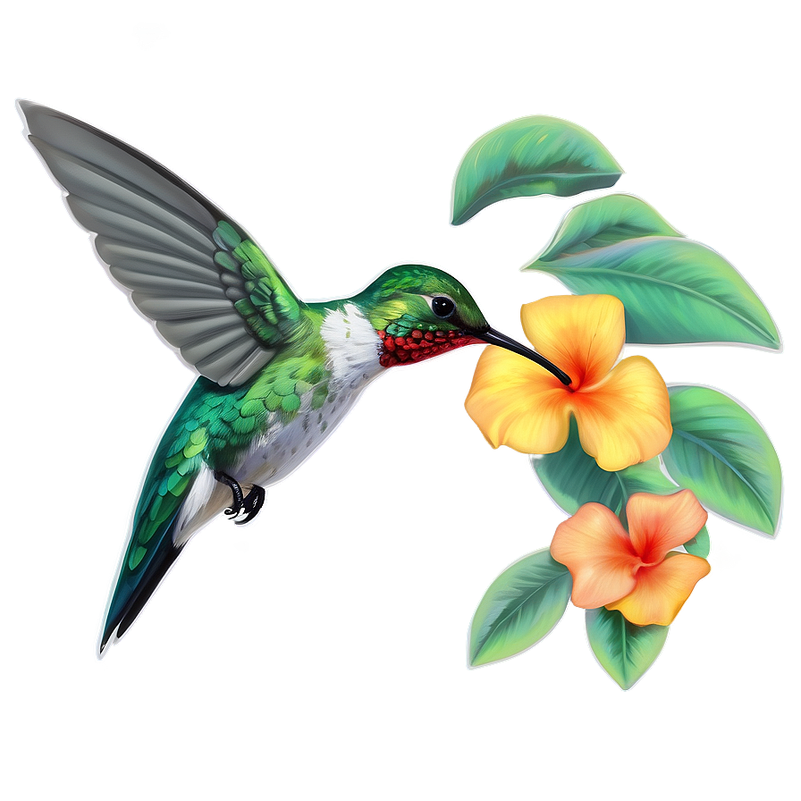 Hummingbird In Tropical Setting Png 33 PNG