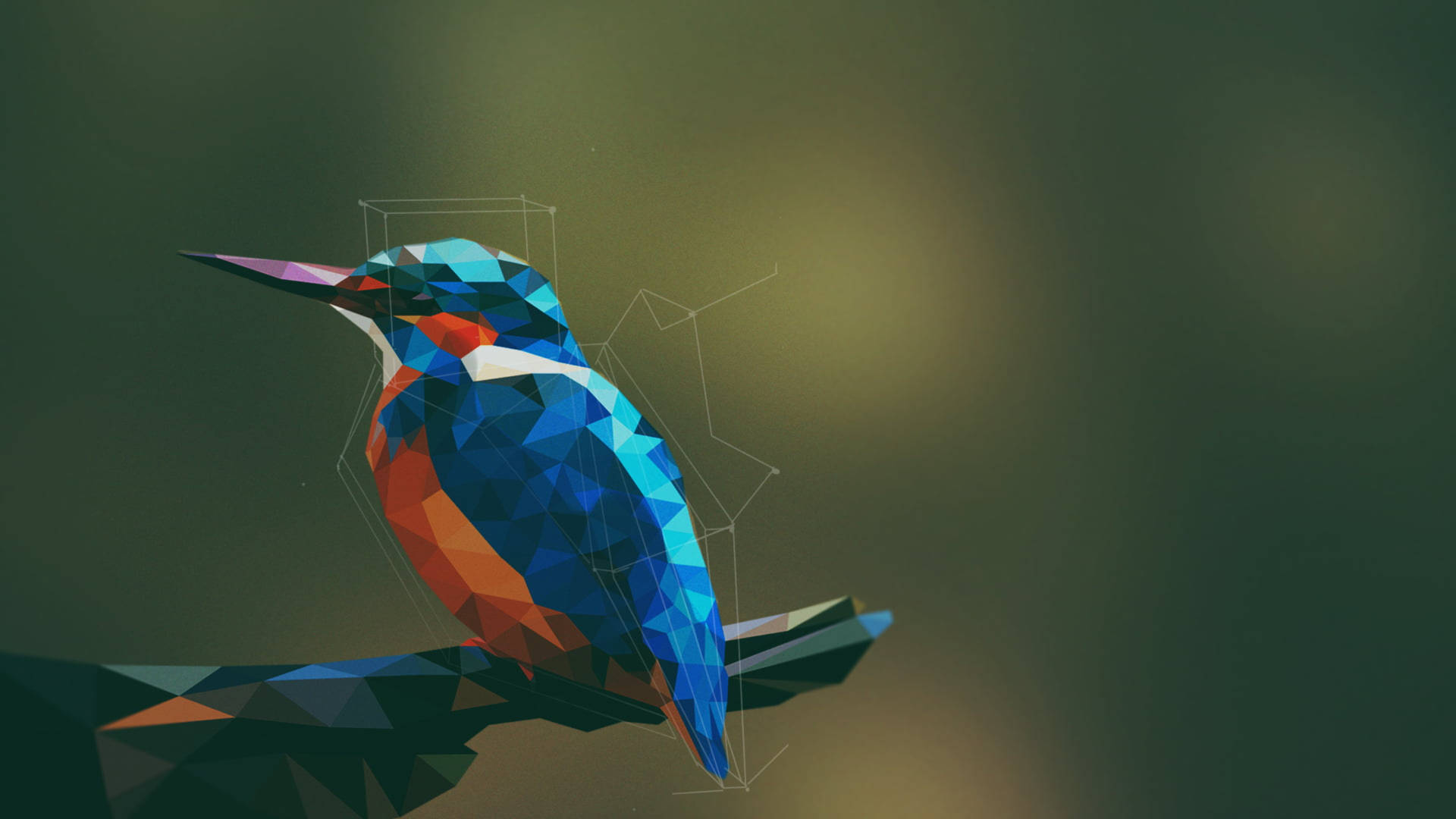 Hummingbird Polygon Art Wallpaper