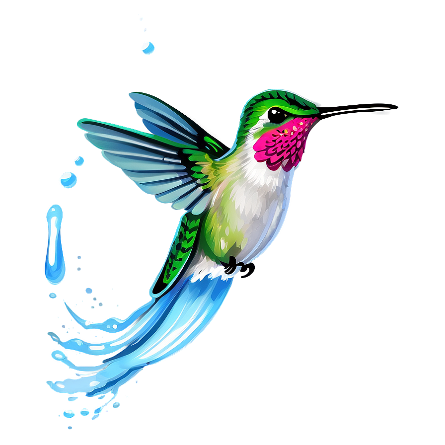 Download Hummingbird With Water Splash Png 05212024 | Wallpapers.com