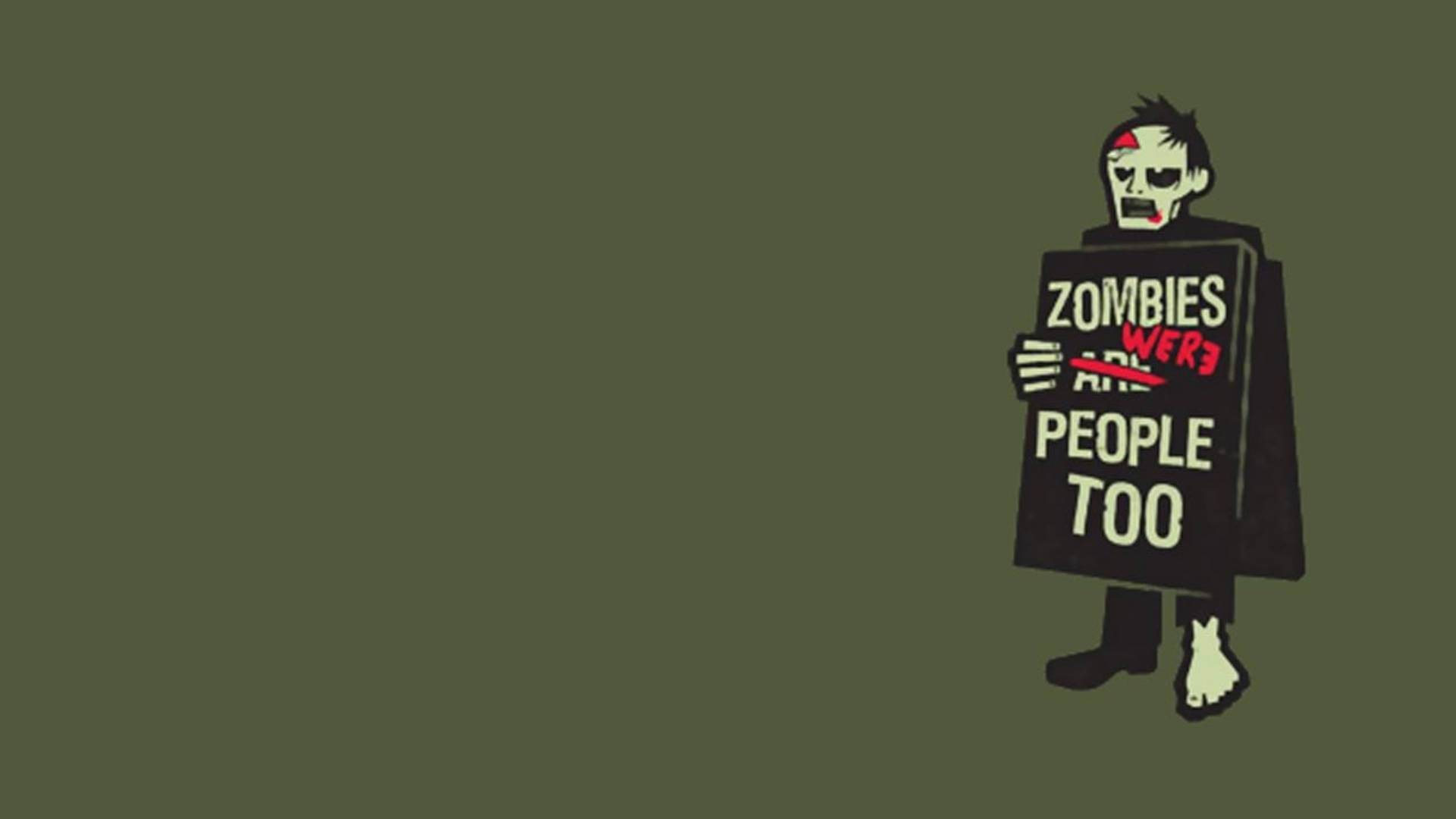 Humor Zombie Placard Wallpaper