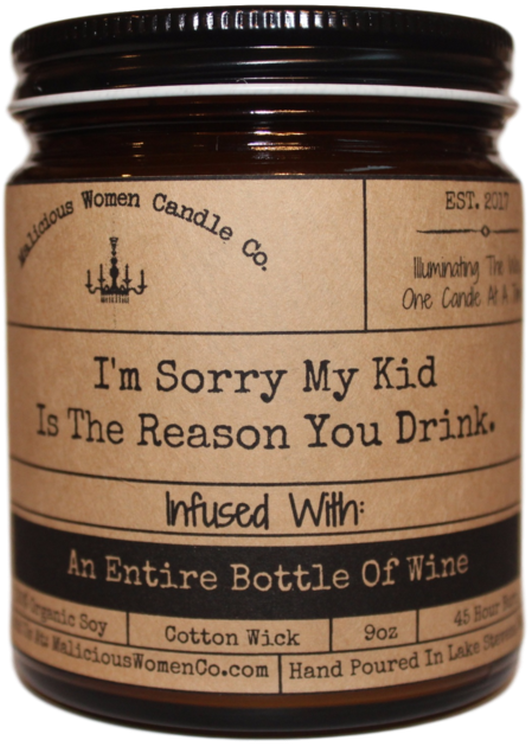 Humorous Candle Label Wine Infusion PNG