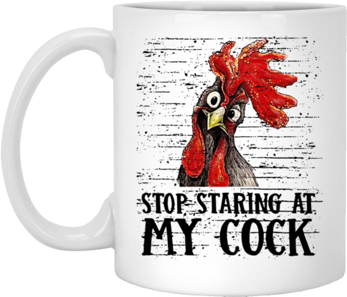 Humorous Cock Mug Design PNG