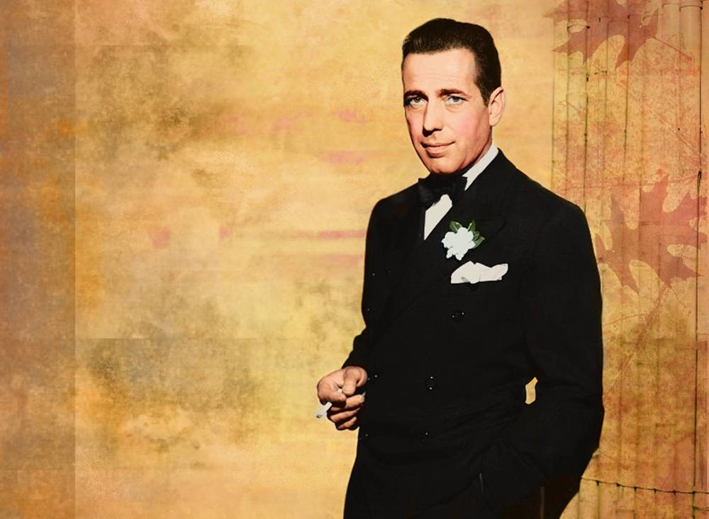 Humphrey Bogart On Brown Wallpaper