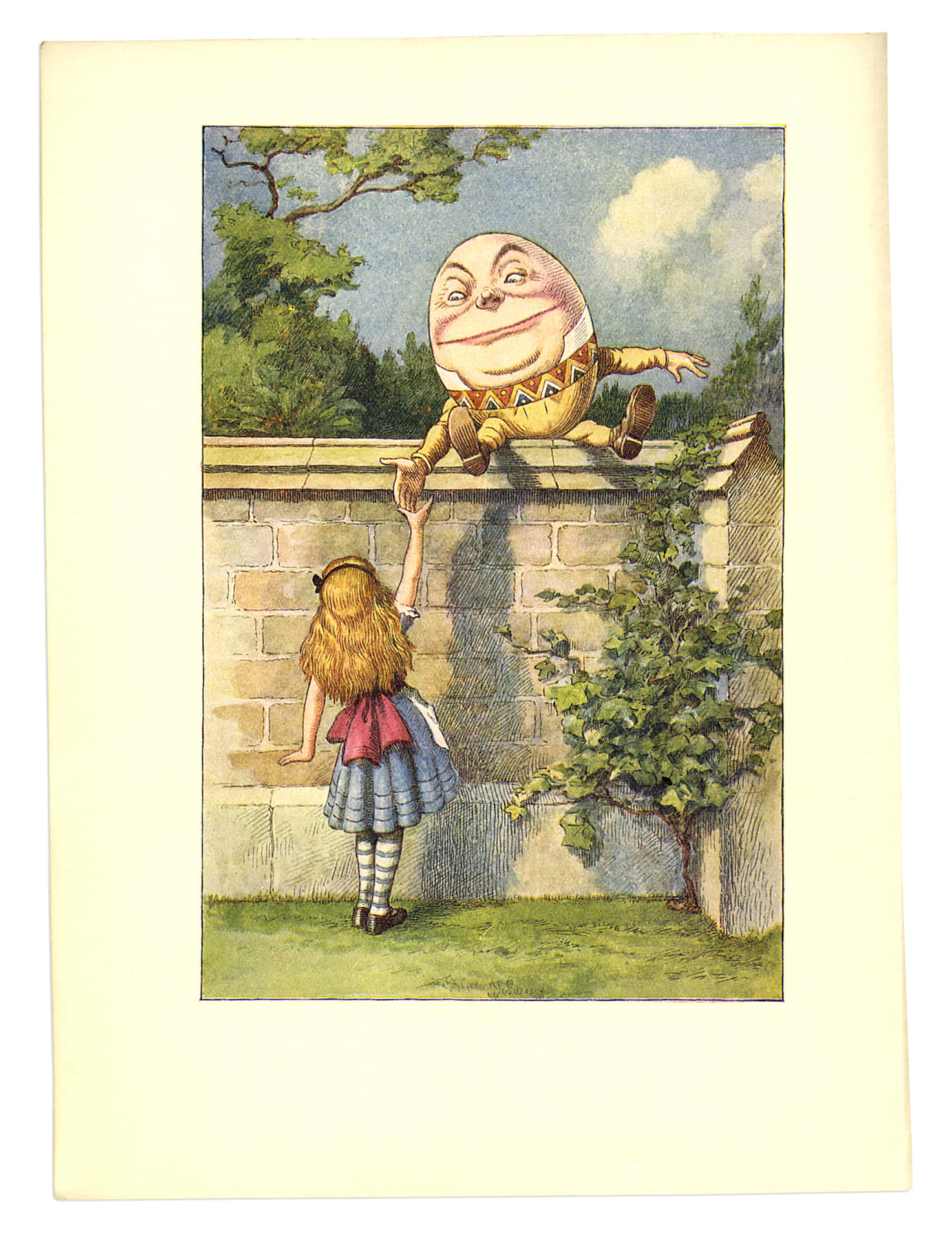 Un'illustrazionevibrante Di Humpty Dumpty Su Un Muro.