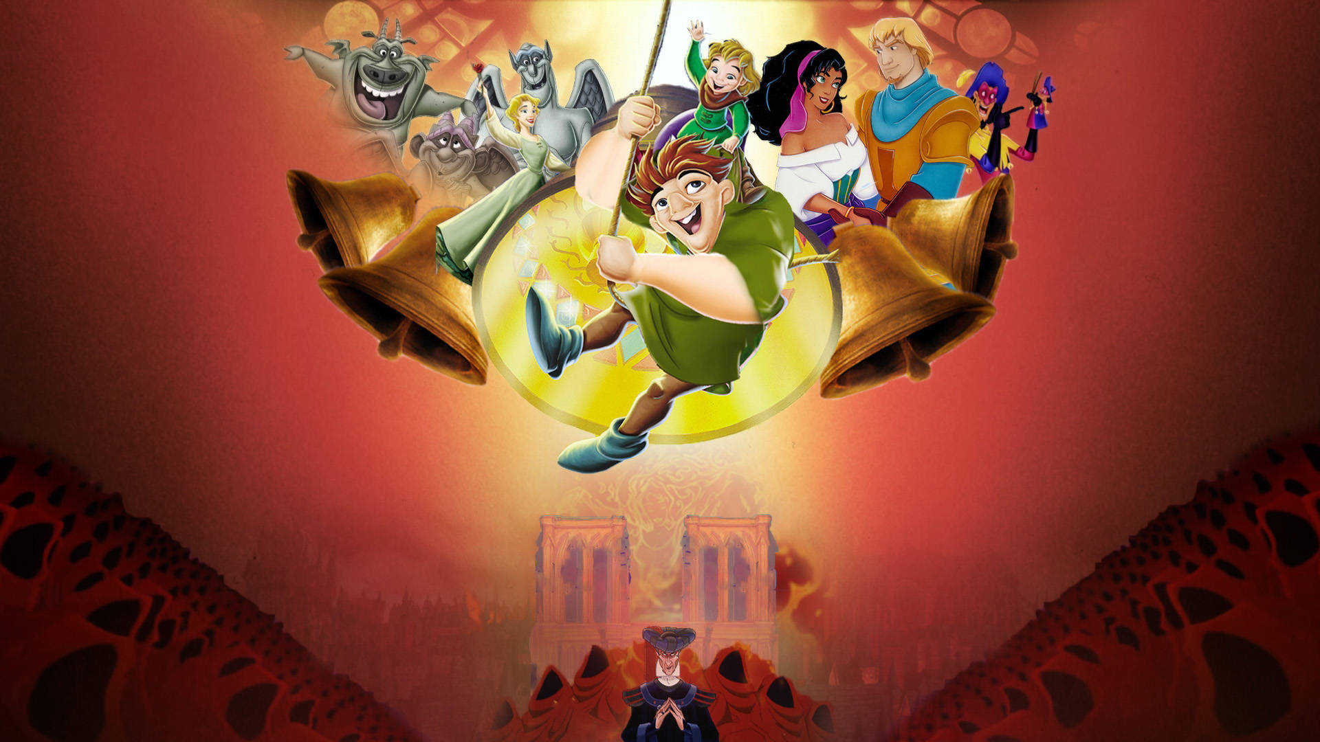 Hunchback Of Notre Dame Main Characters Wallpaper