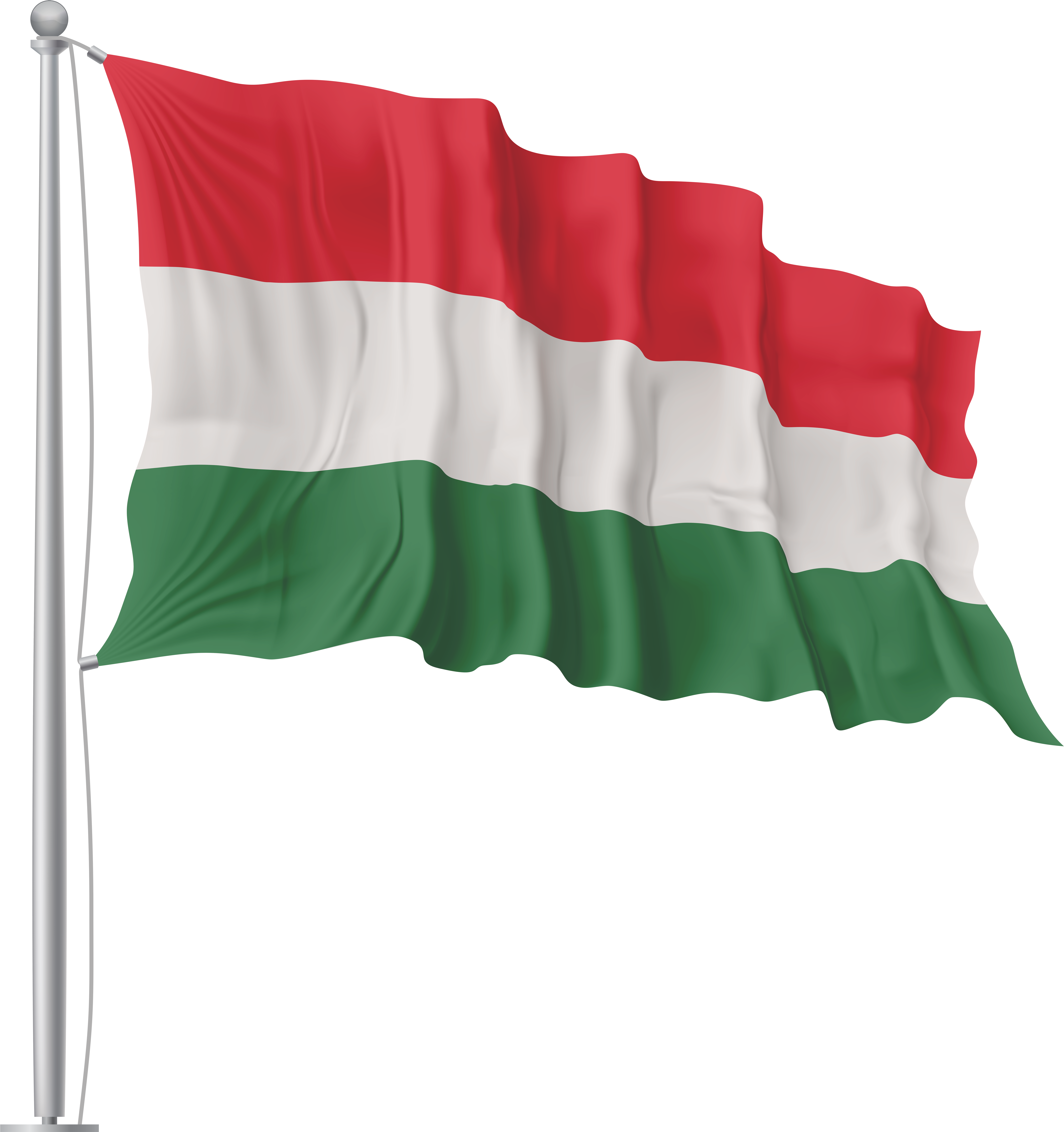 Hungarian National Flag Waving PNG
