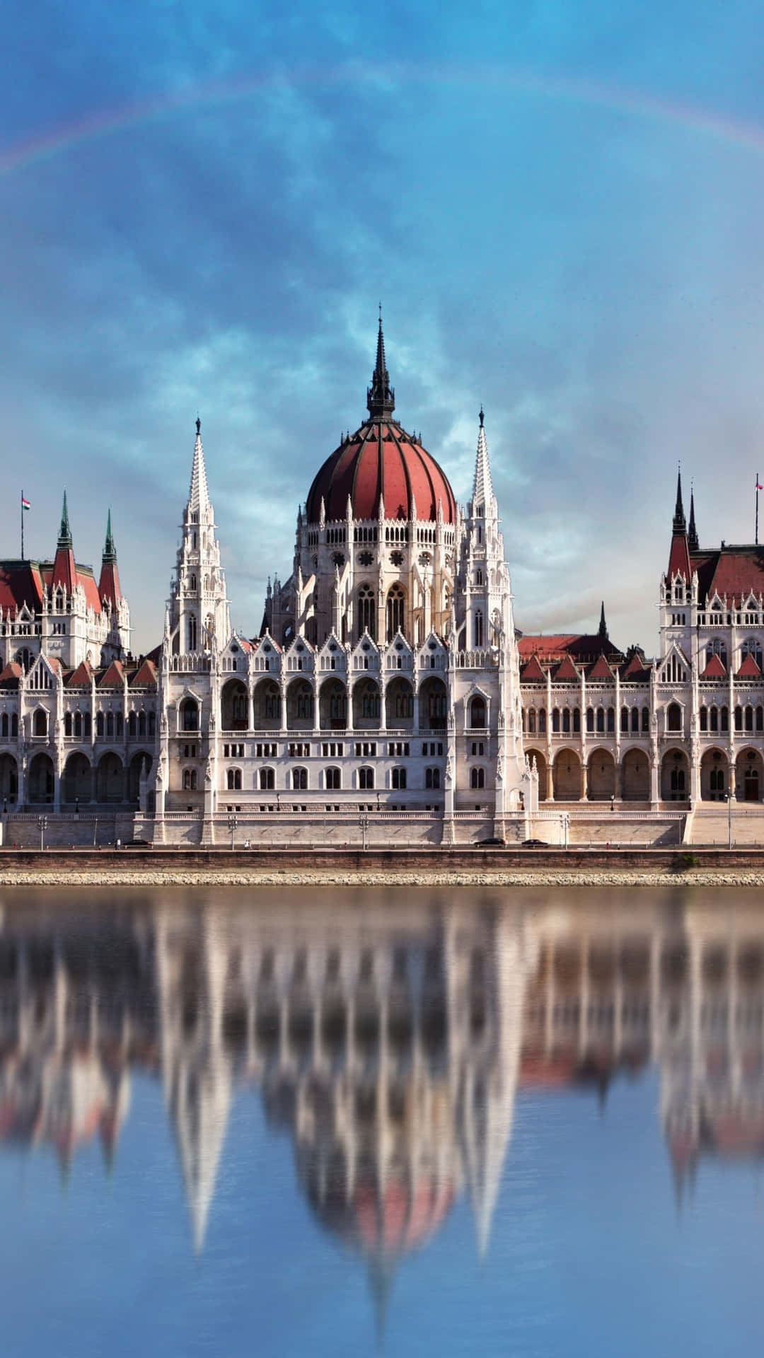 The Hungarian Parliament Buildings in Rainbow Colors Wallpaper