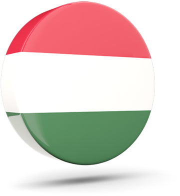 Hungarian_ Flag_ Button_3 D_ Render PNG