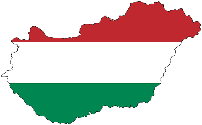 Hungary Mapwith Flag Colors PNG