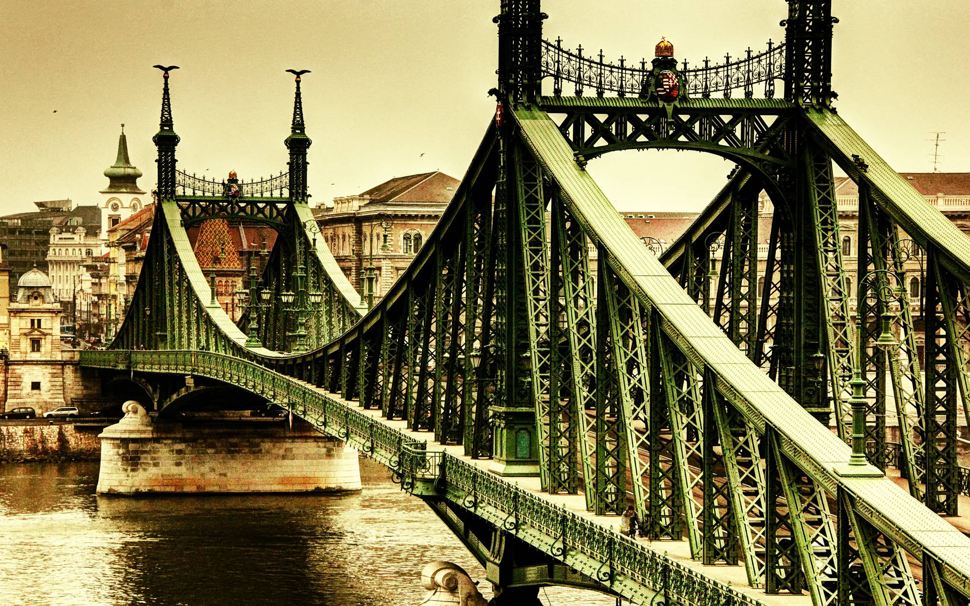 Ponte Della Libertà In Ungheria Sfondo