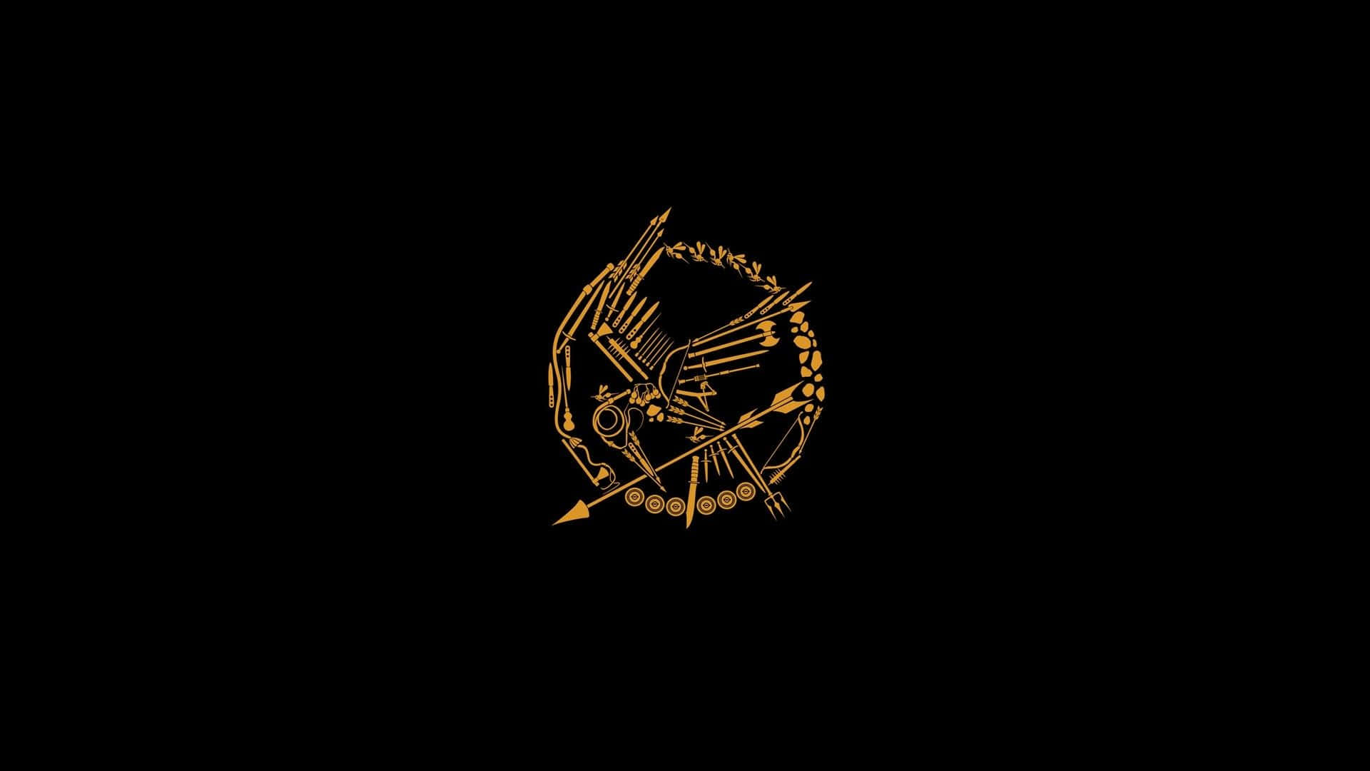 Hungergames-logotypen På En Svart Bakgrund