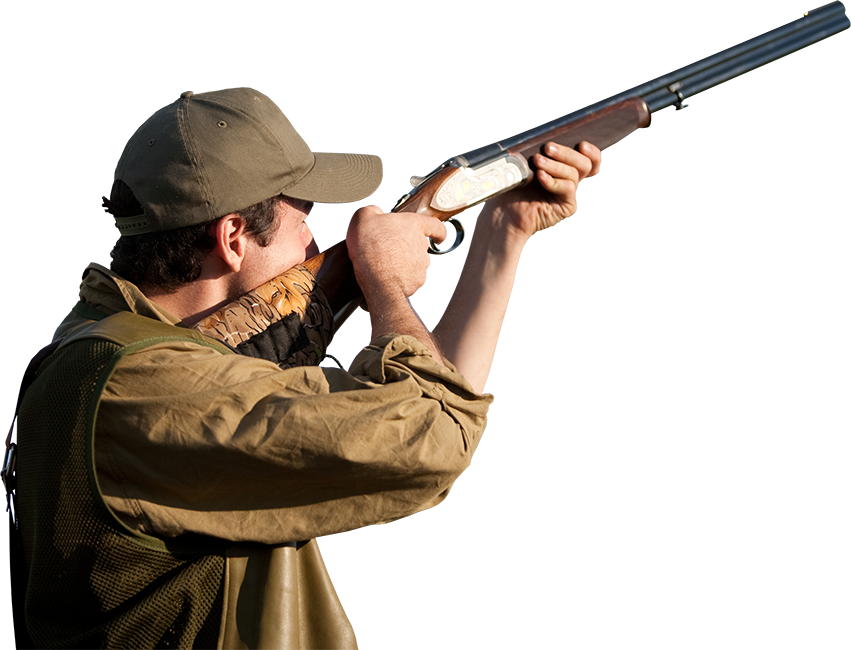 Hunter Aiming Shotgun PNG