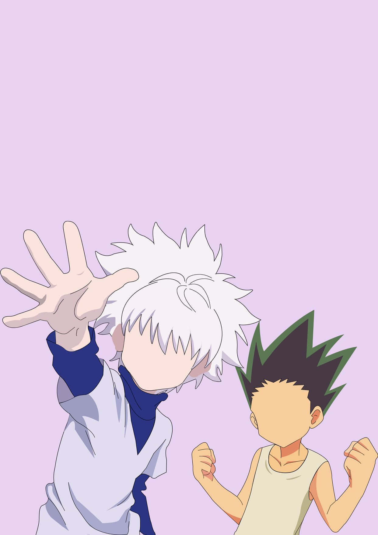 Two Anime Characters Standing Next To Each Other Wallpaper