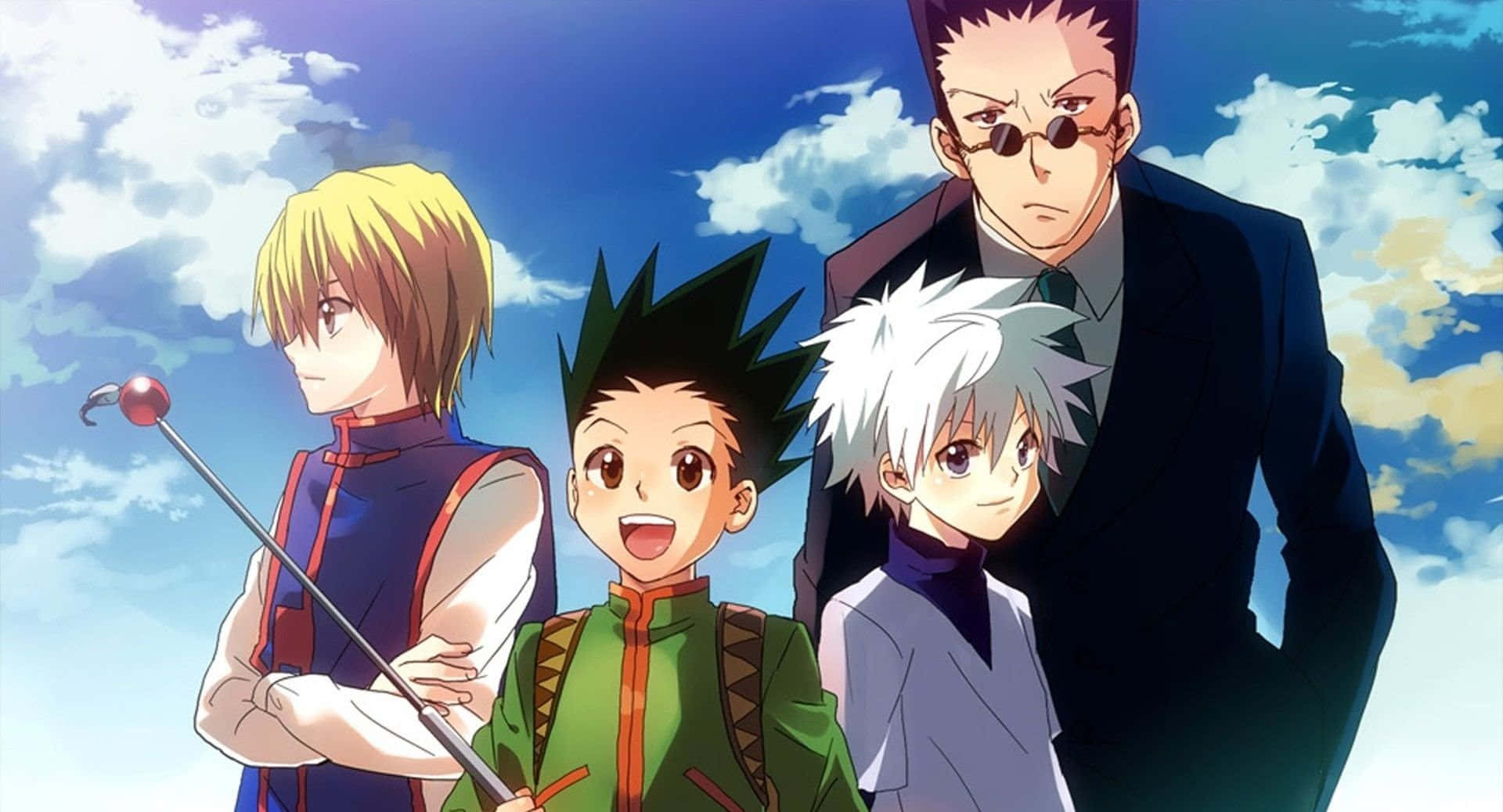 Ungrupo De Personajes De Anime Parados En El Cielo Fondo de pantalla