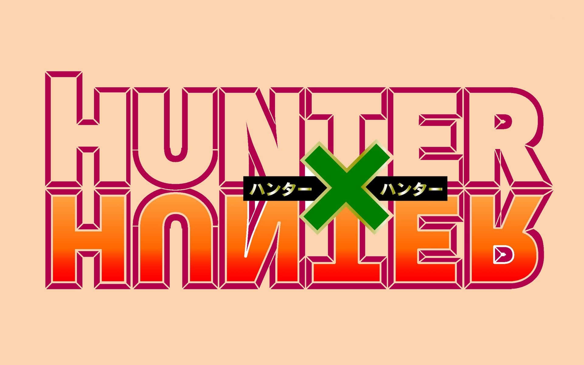 Logotipode Hunter X Hunter En Fondo Durazno. Fondo de pantalla