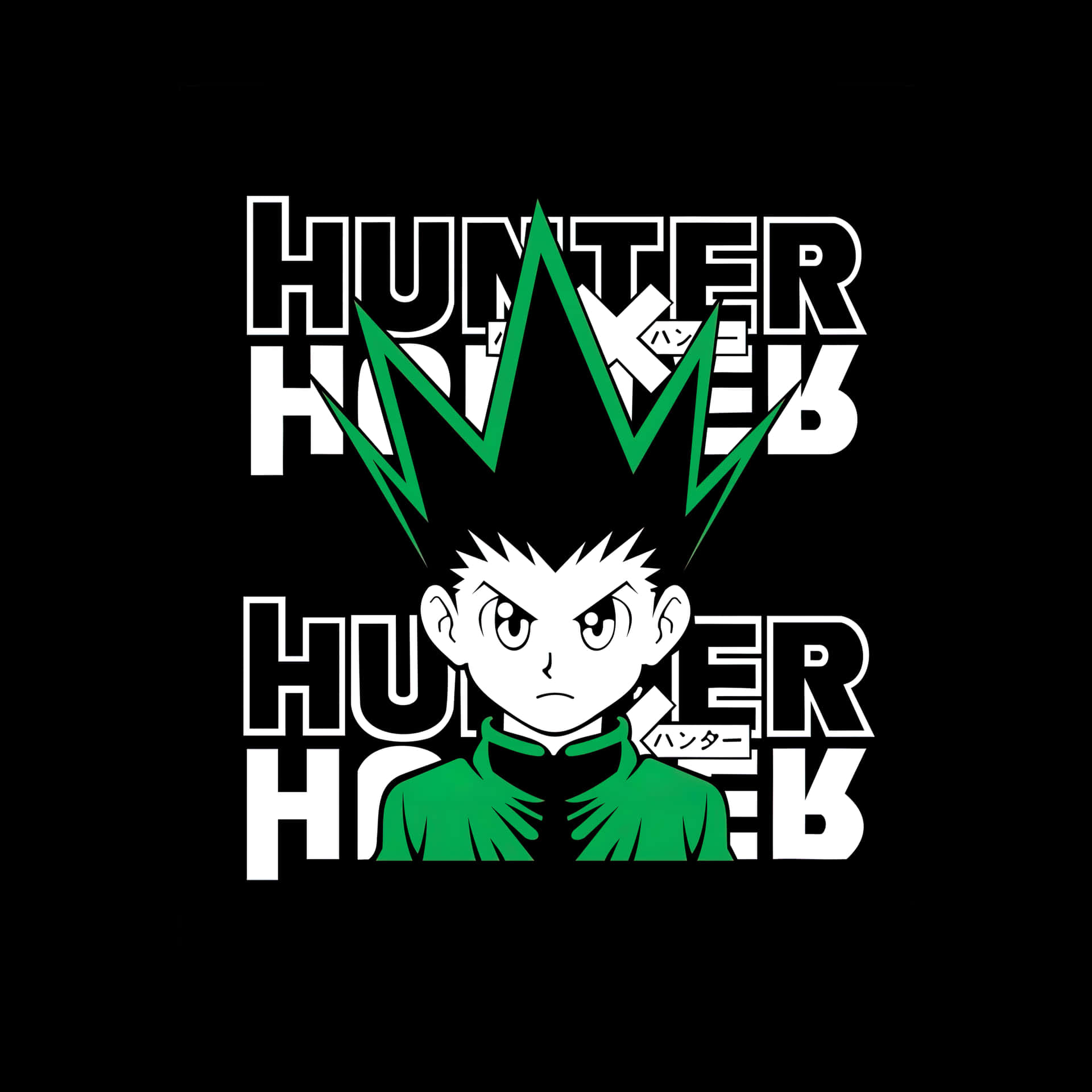 Hunter X Hunter Sort Grøn Logo Billede Tapet