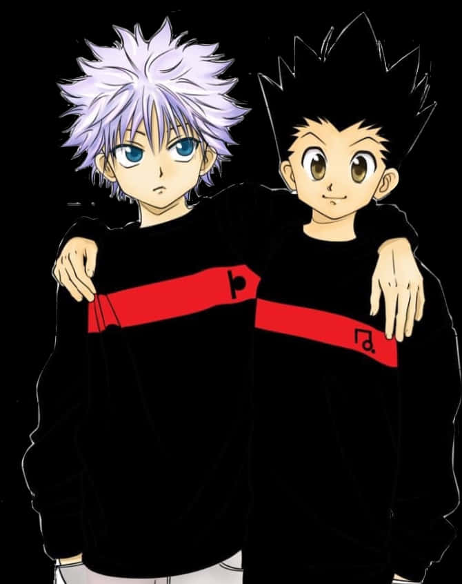 Download Hunterx Hunter Charactersin Black Sweaters | Wallpapers.com