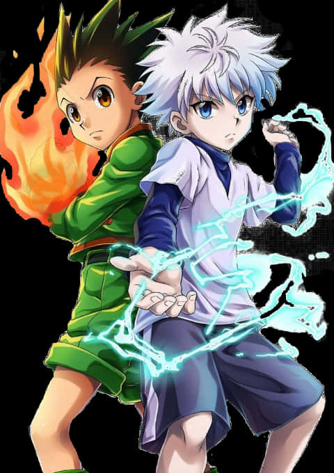 Download Hunterx Hunter Killuaand Gon Power Up | Wallpapers.com