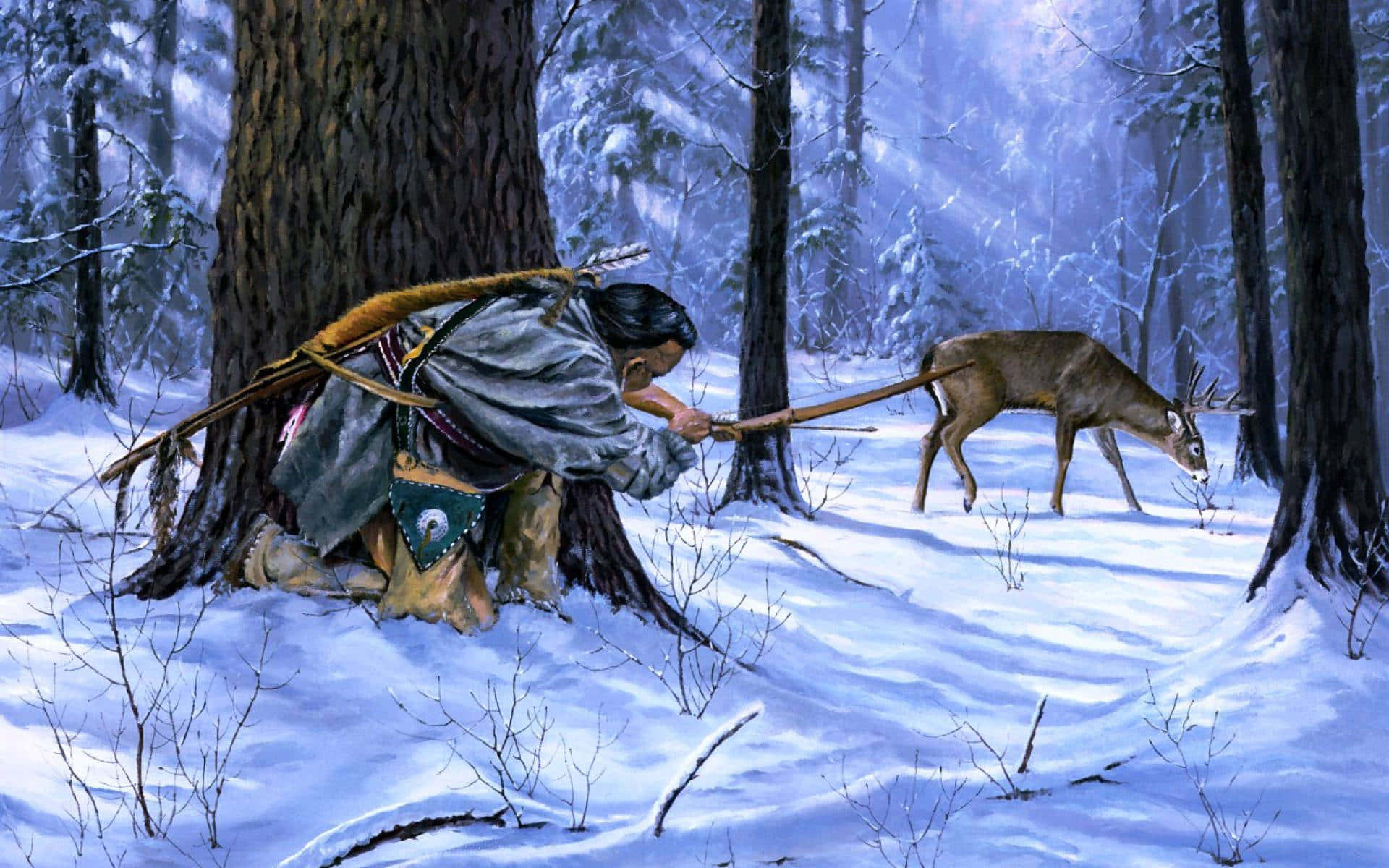 Включи где охотится. Хант зверолов. Охотник в лесу. Картина охотники.