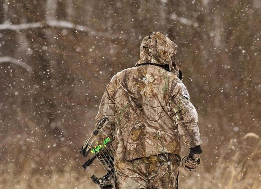 Snowing With The Hunting Camo Wallpaper