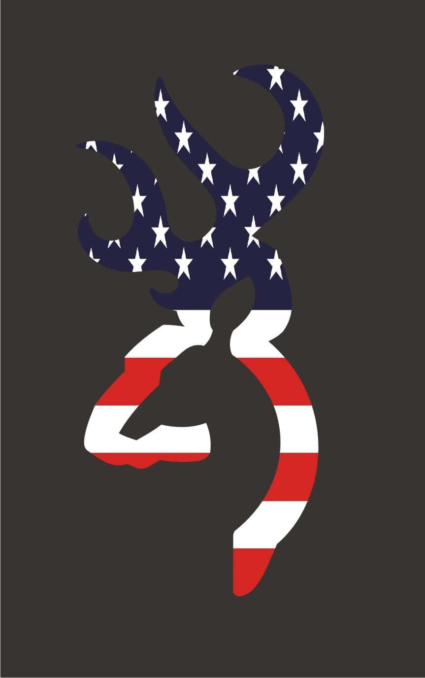 Uncervo Con Una Bandiera Americana Su Di Esso Sfondo