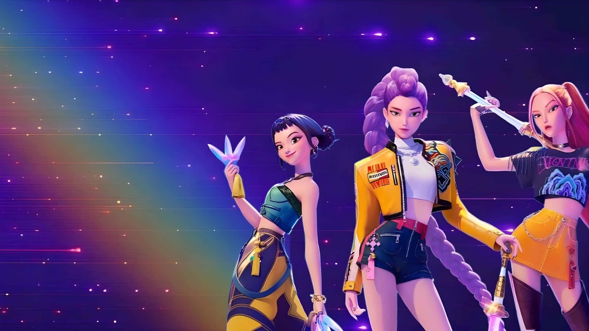 Huntrix Game Characters Wallpaper