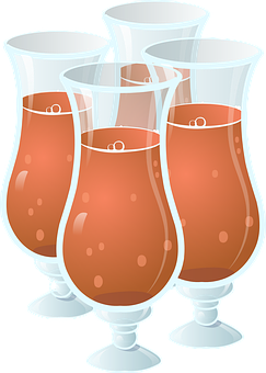 Hurricane Cocktail Glasses Illustration PNG