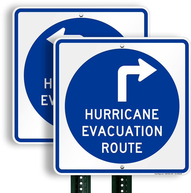 Hurricane Evacuation Route Signs PNG