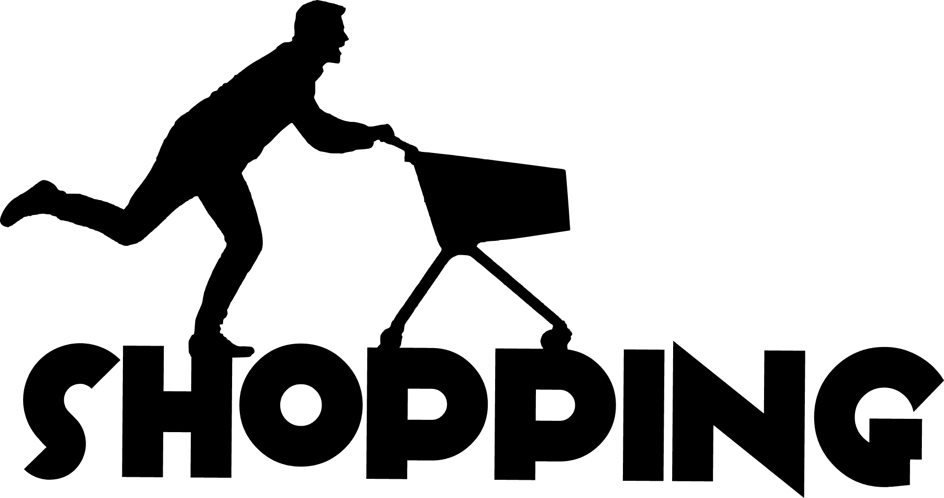 Hurry_ Shopping_ Silhouette PNG