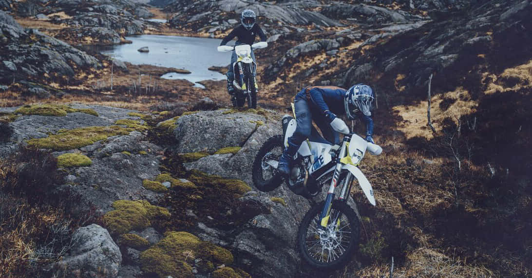 Husqvarna Moottoripyörä Offroad Seikkailu Taustakuva