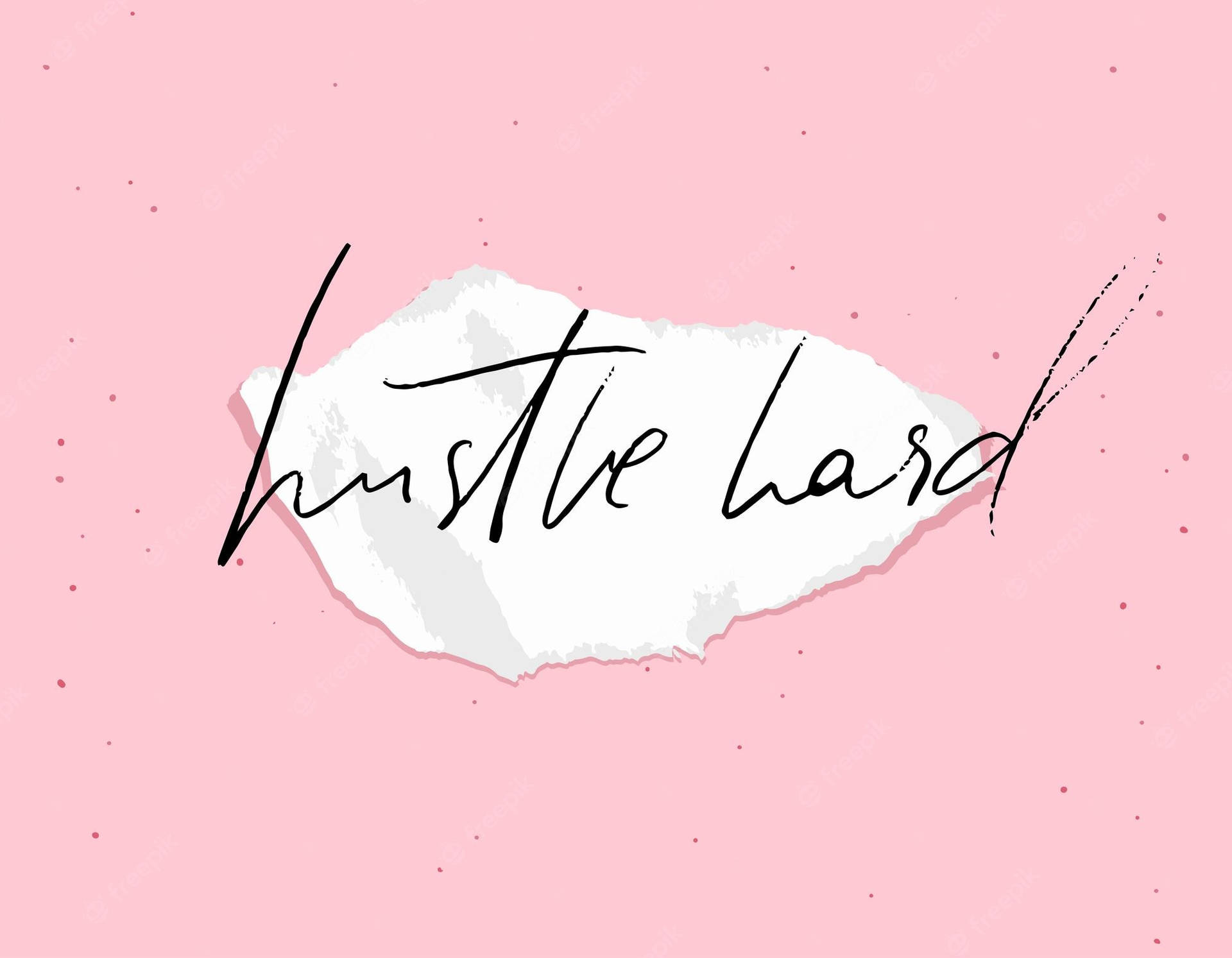 A Pink Background With The Word Hustle Land Wallpaper