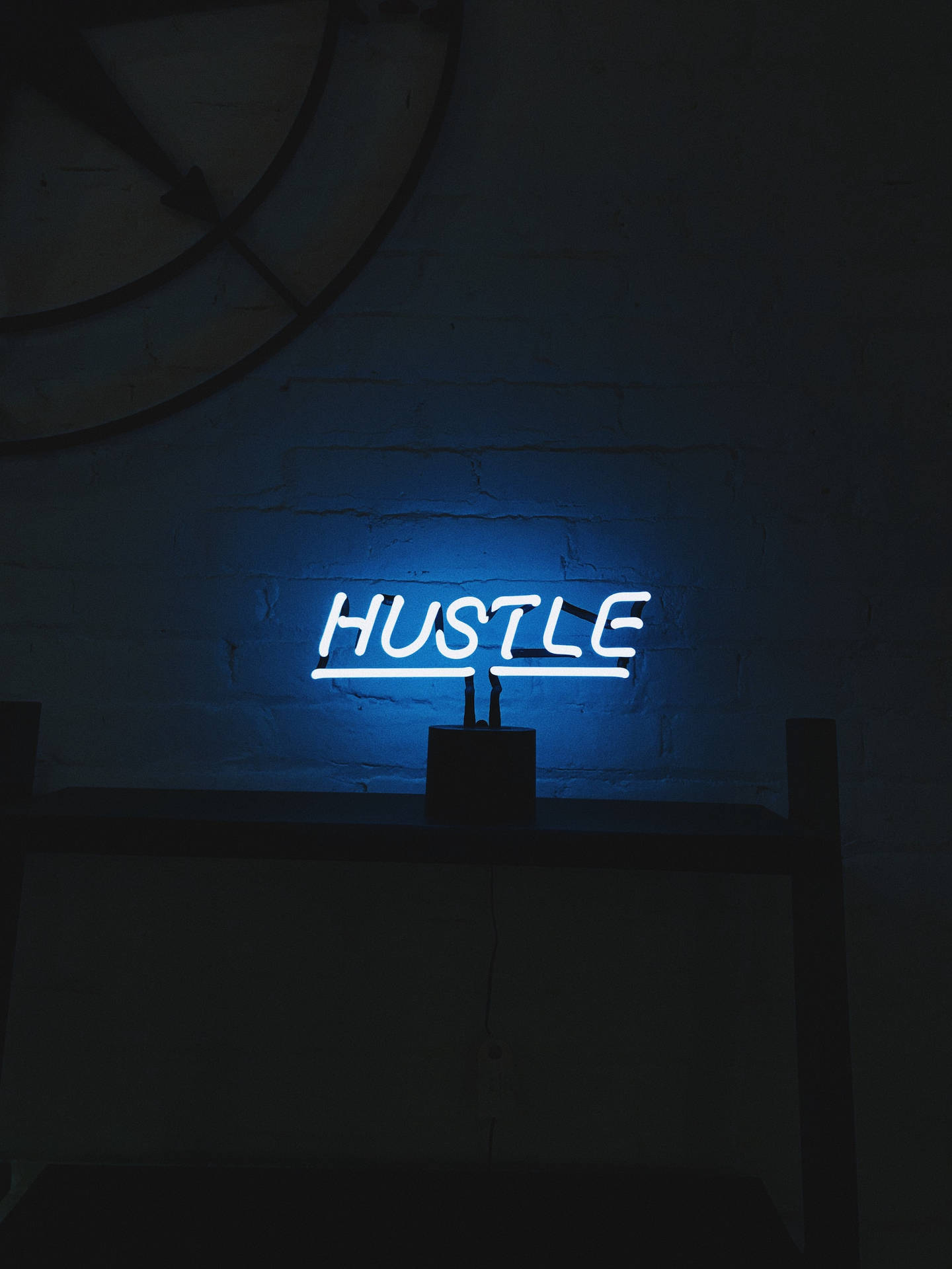 "Hustle" In Blue iPhone Wallpaper