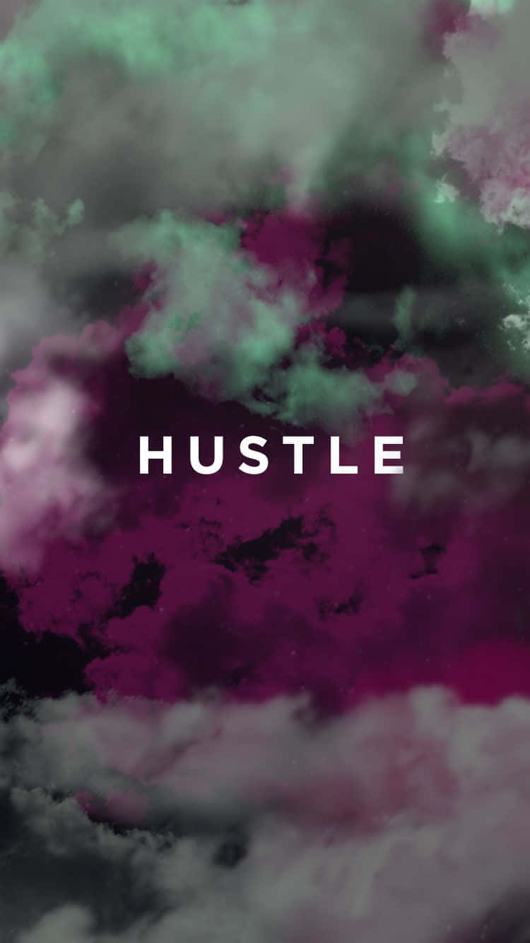 Hustle - A Cloudy Sky With The Word Hustle Wallpaper