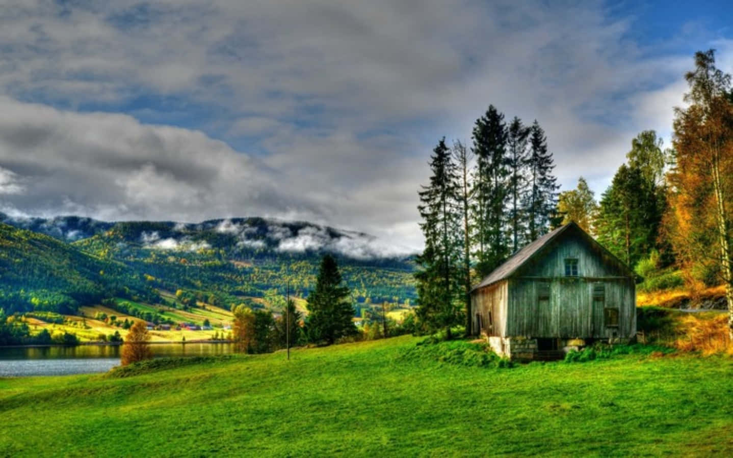"Tranquil Scene of a Rustic Hut Surrounded by Nature"