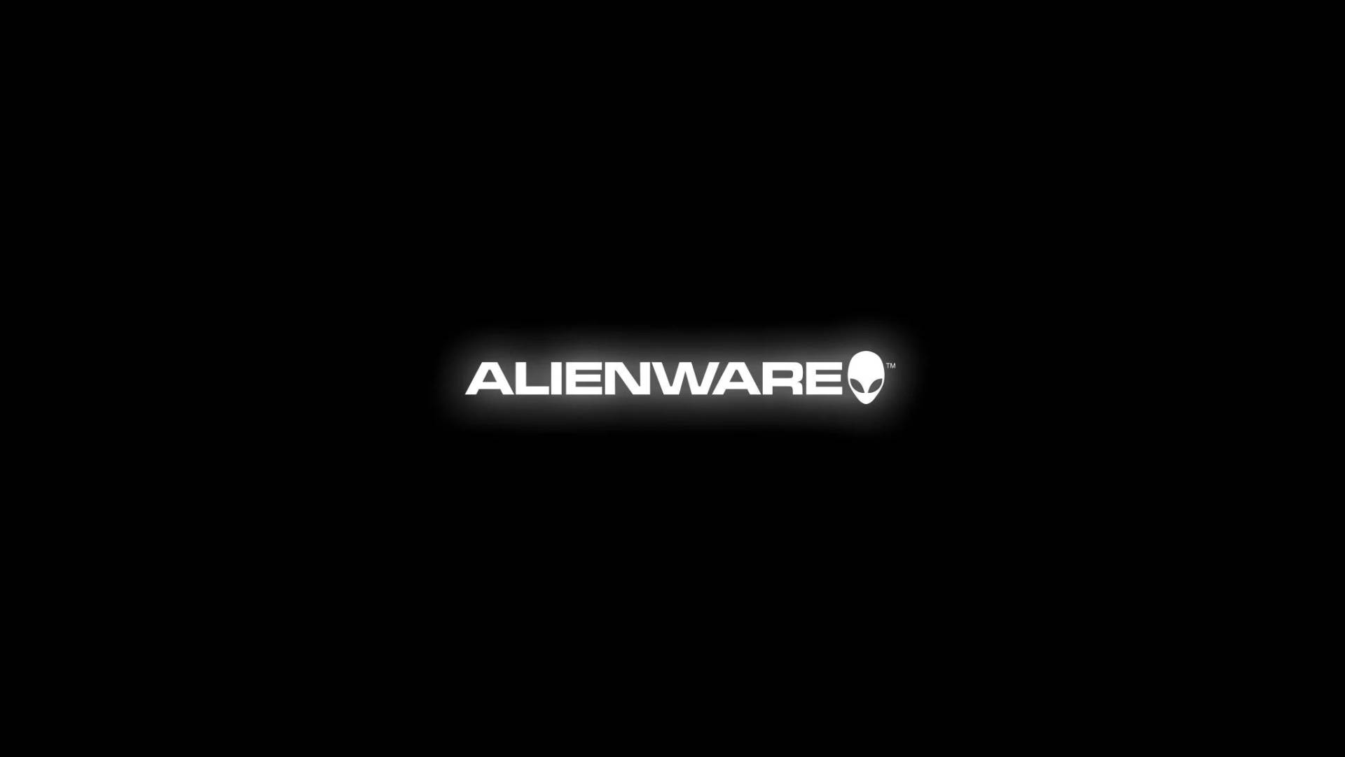 Hvid Alienware-logo I Sort Wallpaper