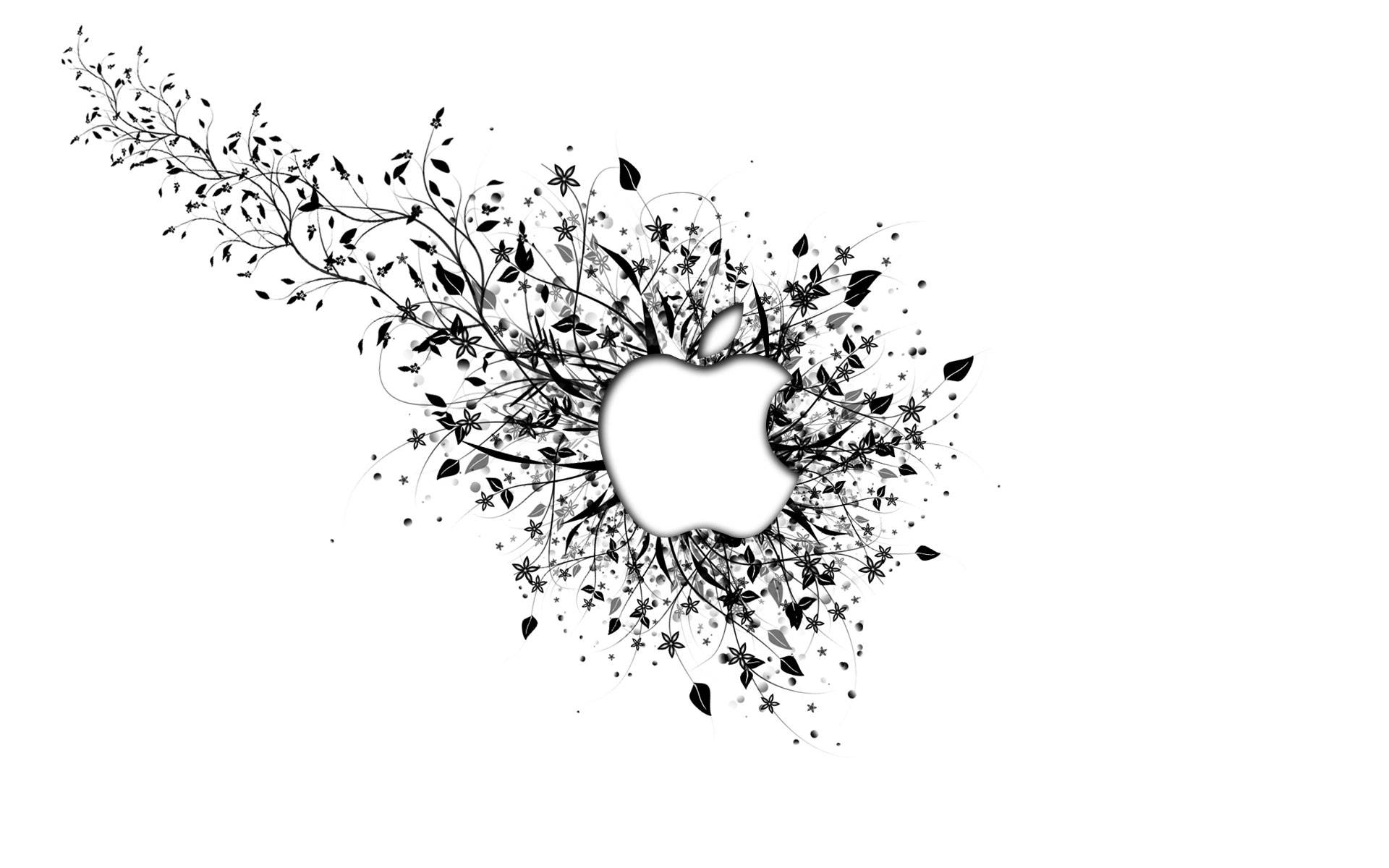 Hvid Hd Apple-logo Wallpaper