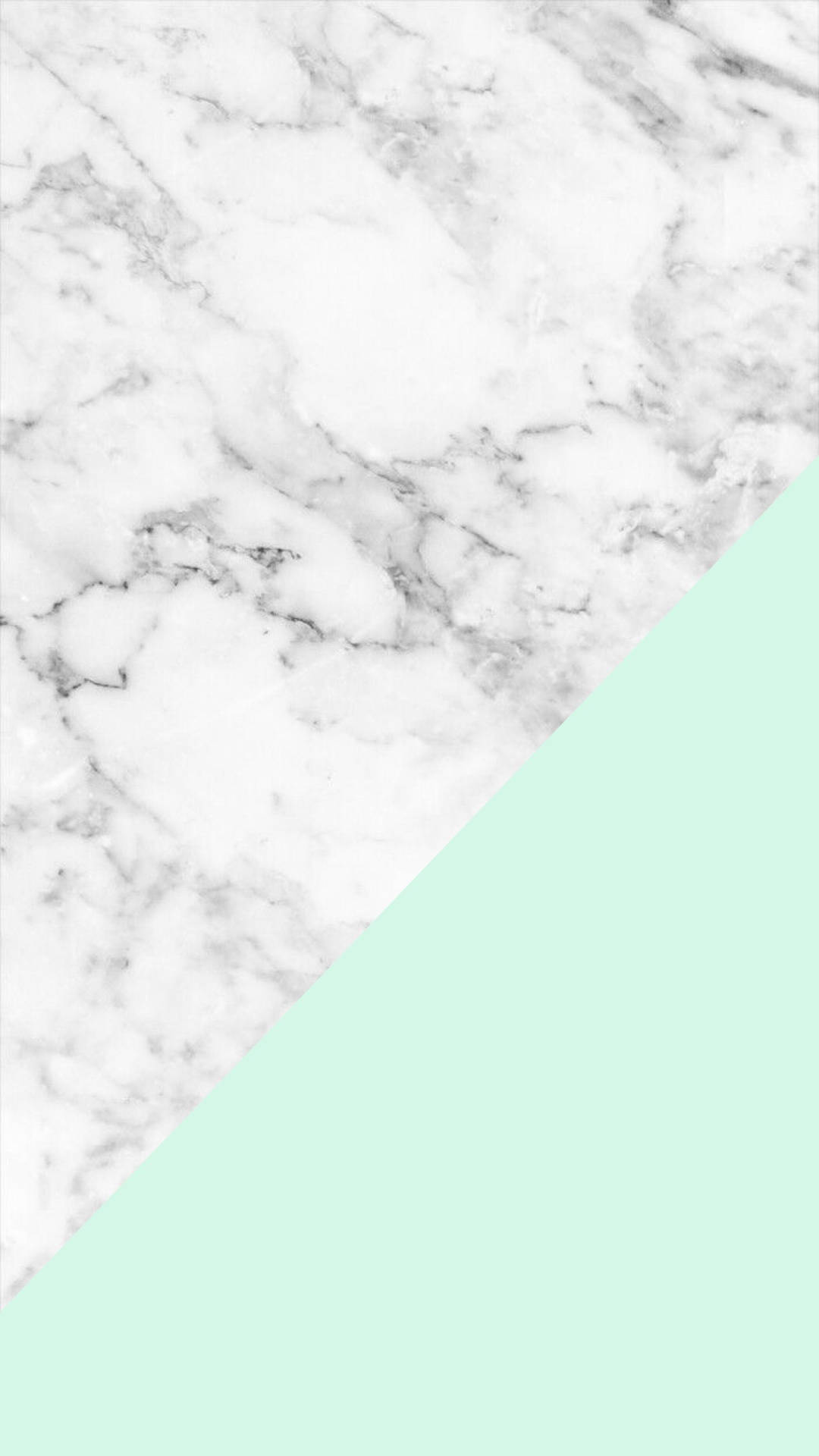 Hvid Marmor Og Myntegrøn Wallpaper