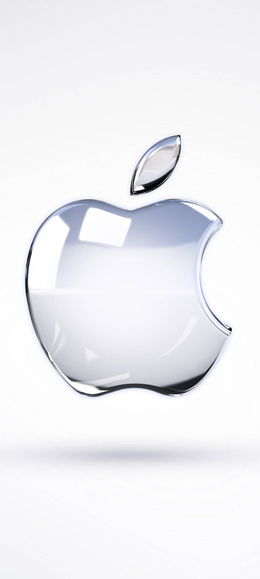 Hvid Med Sølv Apple Logo Iphone Wallpaper