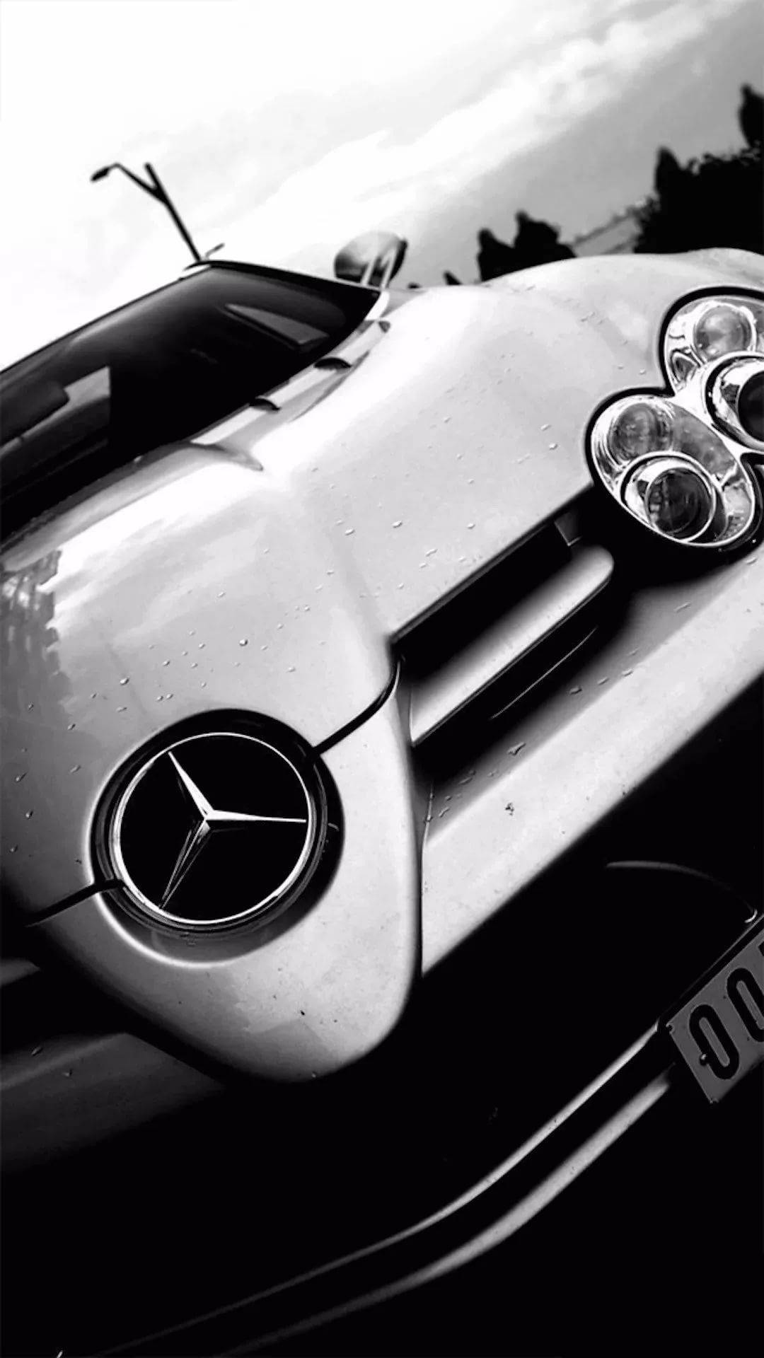 Hvid Mercedes-amg Emblem Iphone Wallpaper