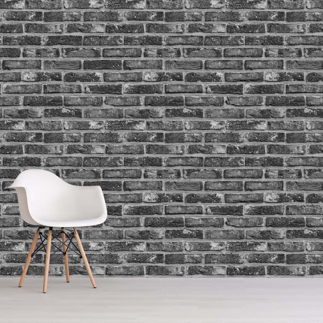 Hvide murstensbilleder skaber en unik baggrund.