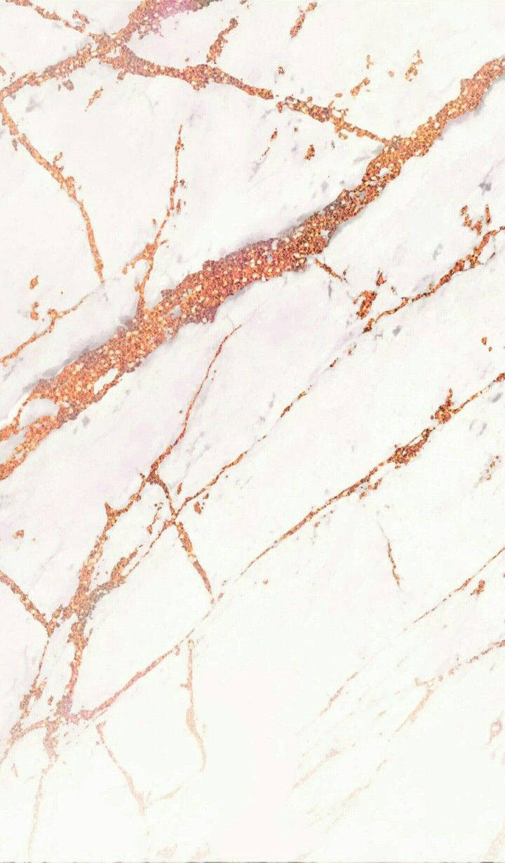 Hvidguld Marmor Med Lyserøde Glitter Wallpaper