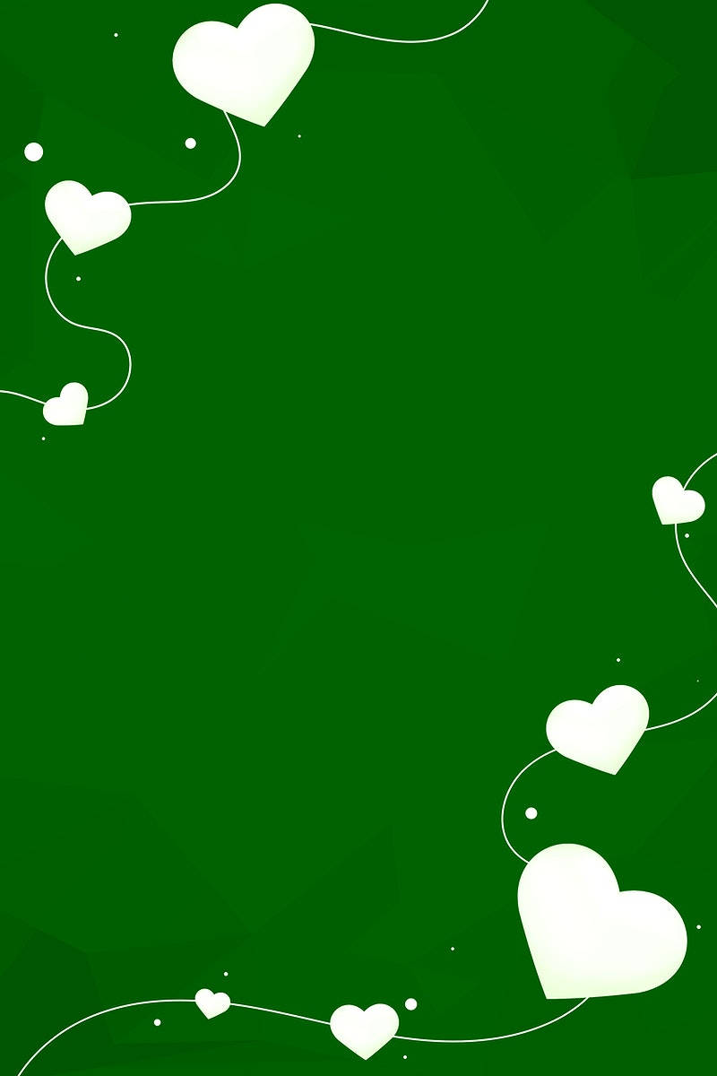 Hvidt Grønt Hjerte Wallpaper