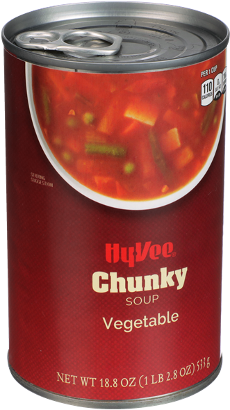 Hy Vee Chunky Vegetable Soup Can PNG