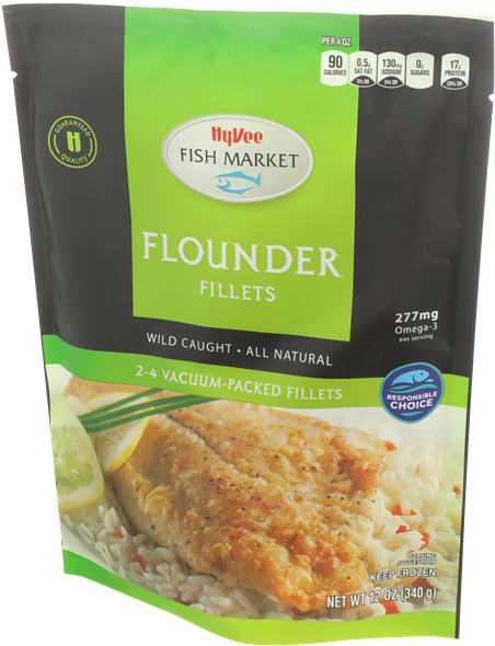Hy Vee Fish Market Flounder Fillets Package PNG